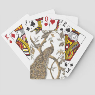 Elegant Peacock On White Playing Cards Spielkarten