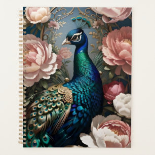 Elegant Peacock Pink Peonies Planer