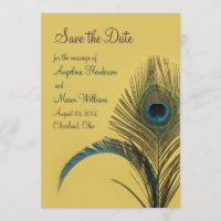 Elegant Peacock Save the Date (gelb)