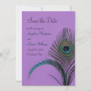 Elegant Peacock Save the Date (lila)
