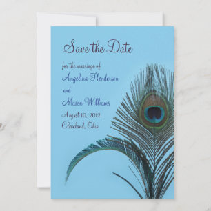 Elegant Peacock Save the Date (türkis)