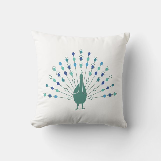Elegant Peacock Silhouette Kissen (Vorderseite)