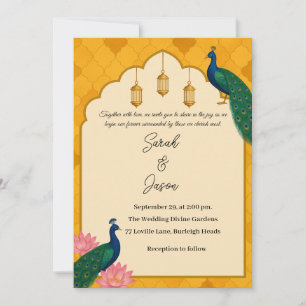Elegant Peacock Wedding Einladung