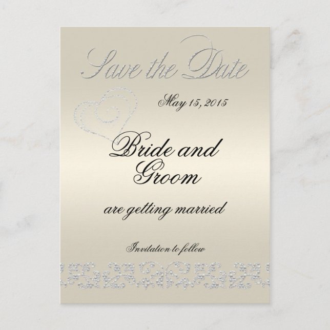 Elegant Pearl Blüht Save the Date Ankündigungspostkarte (Vorderseite)