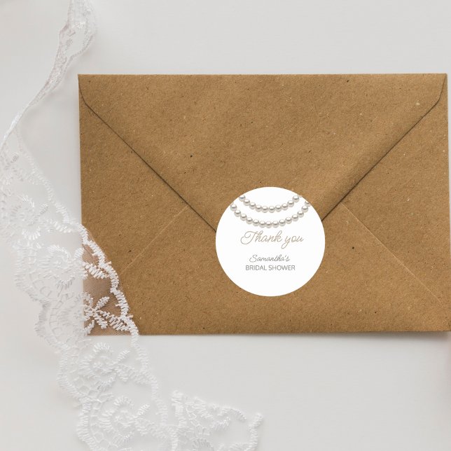 Elegant Pearl Brautparty Runder Aufkleber (Von Creator hochgeladen)
