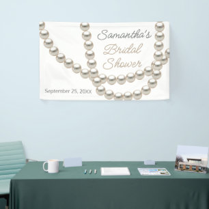 Elegant Pearl Necklace Brautparty Banner