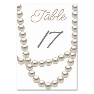 Elegant Pearl Necklace Brautparty Tischnummer