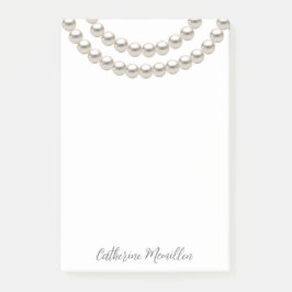 Elegant Pearl Necklace Post-it Klebezettel