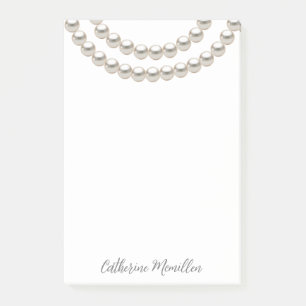 Elegant Pearl Necklace Post-it Klebezettel