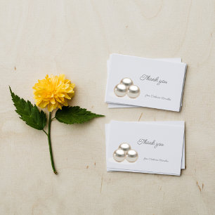 Elegant Pearl Necklace Wedding Elegant Dankeskarte