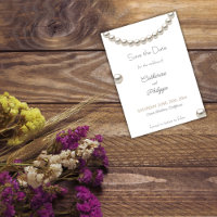 Elegant Pearl Wedding Save the Date Einladung