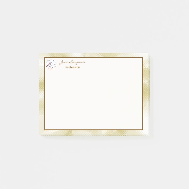 Elegant Pearlescent Gold Texture Post-it Klebezettel (Vorderseite)