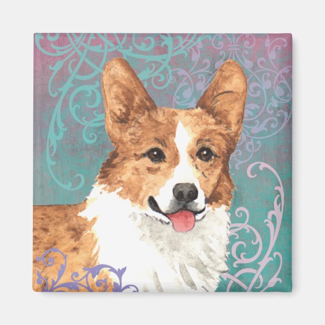 Elegant Pembroke Welsh Corgi Magnet (Vorne)