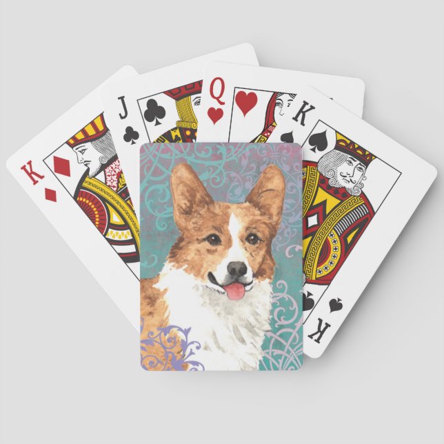 Elegant Pembroke Welsh Corgi Spielkarten (Rückseite)