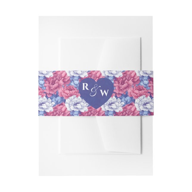 Elegant Peonies Accent Fall Wedding Einladungsbanderole (Vorderseite Beispiel)