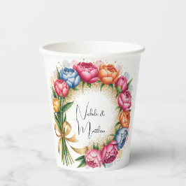 Elegant Peony Bouquet Wedding Pappbecher