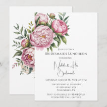 Elegant Peony Floral Bridesmaids Luncheon