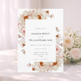Elegant Peony Garden Wedding Invitation Einladung