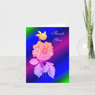 Elegant Peony Rainbow Floral Danke Karte