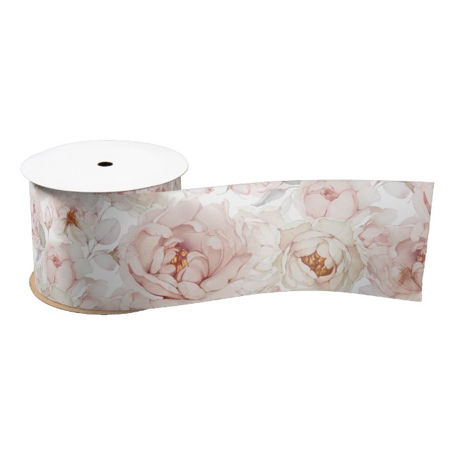 Elegant Peony Ribbon Satinband (Spule)
