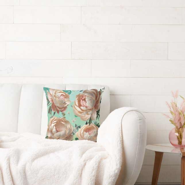 Elegant Peony Throw Kissenfloral Zuhause Décor Kissen (Liege)