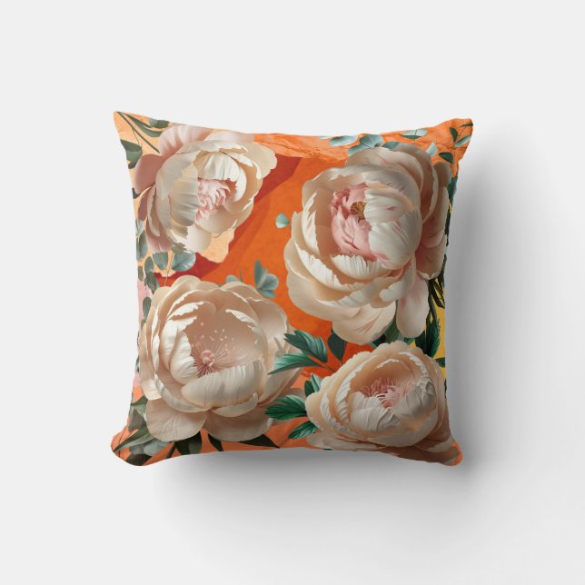 Elegant Peony Throw Kissenfloral Zuhause Décor Kissen (Vorderseite)