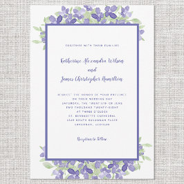 Elegant Periwinkle Blue Floral Watercolor Wedding Einladung