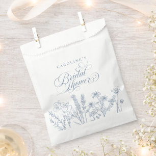 Elegant Periwinkle Blue Wildblume Brautparty Geschenktütchen