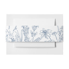 Elegant Periwinkle Blue Wildblume Wedding Einladungsbanderole