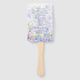 Elegant Periwinkle Clematis Hochzeitsprogramm Fächer
