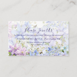 Elegant Periwinkle Clematis Wedding Begleitkarte