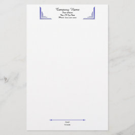 Elegant Periwinkle Corner Professional Stationery Briefpapier