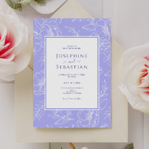 Elegant Periwinkle Floral Handmade Modern Wedding
