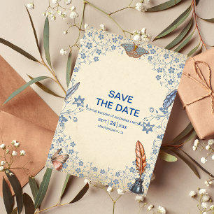Elegant Periwinkle Floral Wedding Save The Date
