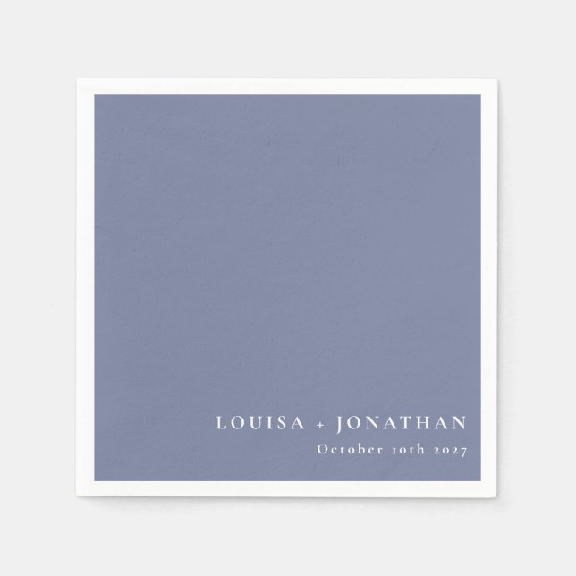 Elegant Periwinkle Trendy Minimal Custom Serviette (Vorderseite)