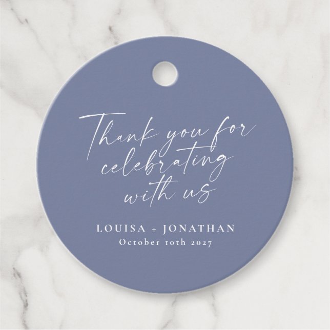 Elegant Periwinkle Trendy Script Custom Vielen Dan Geschenkanhänger (Vorderseite)