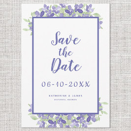 Elegant Periwinkle Wasserfarbe Blumenziton Save The Date