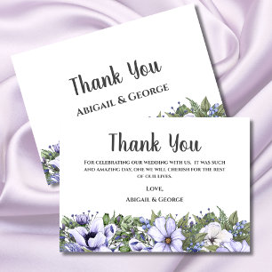 Elegant Periwinkle White Lila Floral Wedding Dankeskarte