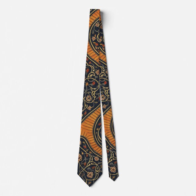 Elegant Persian Pattern Tie – Gold & Black Classic Krawatte (Vorderseite)