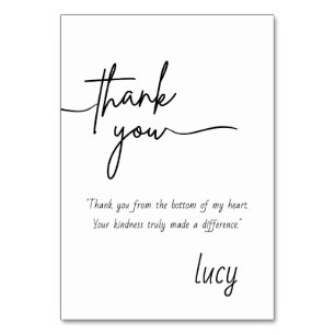 Elegant Personal Dankeschön Card Tischnummer