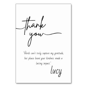 Elegant Personal Dankeschön Card Tischnummer