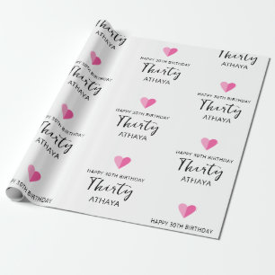 Elegant Personalisiert 30. Geburtstag Geschenkpapier
