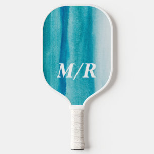 Elegant Personalisiert Blue Ombre Texture Pickleball Schläger