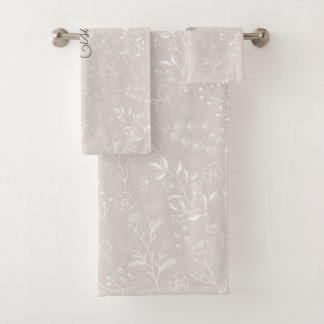 Elegant Personalisiert floral Badhandtuch Set