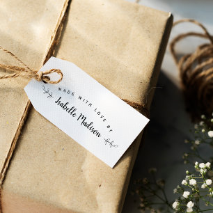 Elegant Personalisiert Hergestellt mit Liebe von Gummistempel