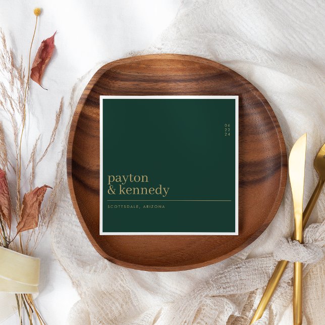 Elegant Personalisiert mit Name Hochzeit Empfang Serviette (Von Creator hochgeladen)