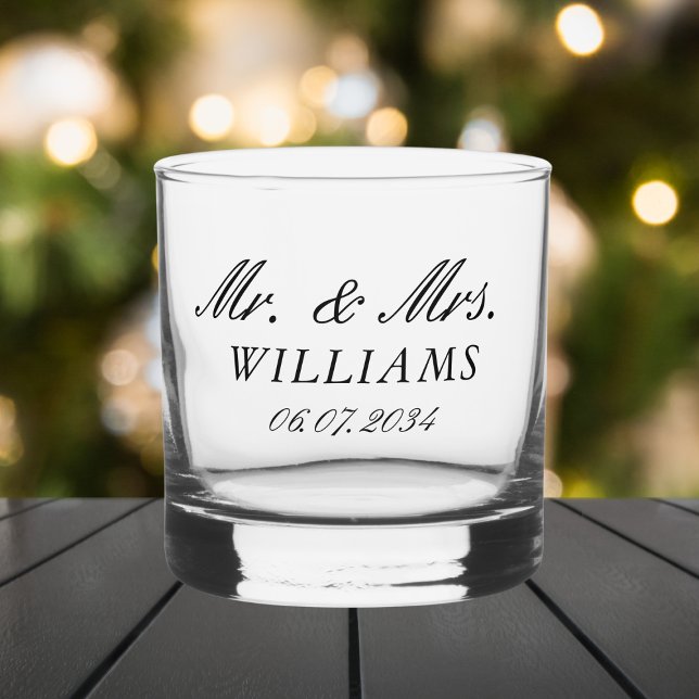 Elegant Personalisiert Mr. & Mrs. Wedding Date Whiskyglas (Elegant Personalized Mr & Mrs Wedding Date Whiskey Glass
)