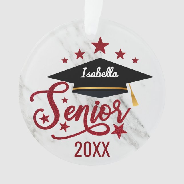 Elegant personalisiert Name Abschluss Senior 2024 Ornament (Vorderseite)