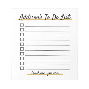 Elegant Personalisiert To do list Notepad Notizblock