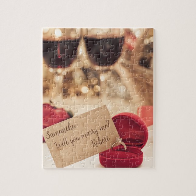 Elegant Personalisiert wirst du mich heiraten? Puzzle (Vertikal)